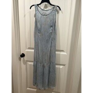Johnny Was Vintage Bi-Level Crinkle Rayon Dress Bohemian Womens Small